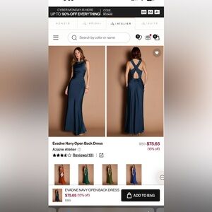 Azazie Navy Bridesmaid Dress